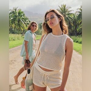 NBW - Dandy Del Mar - The Málaga Crochet Tank and Shorts - Vintage Ivory